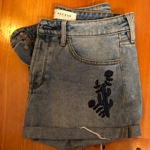 Adorable PacSun Cactus Denim Shorts